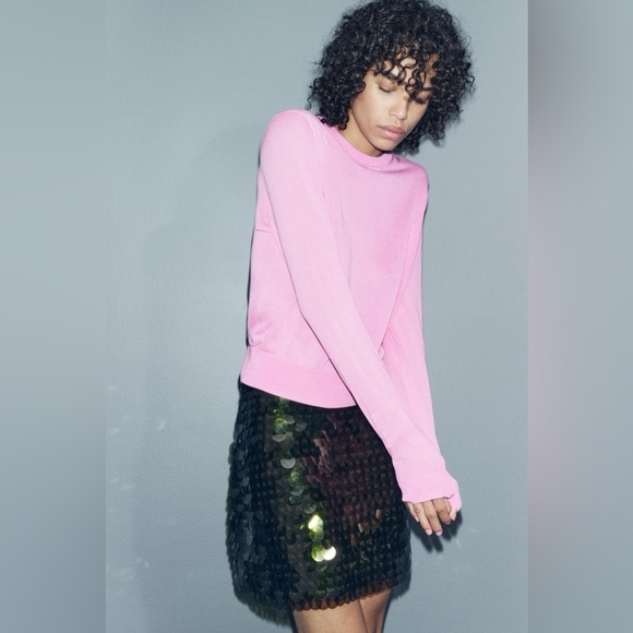 NWT ZARA KNIT MINI SKIRT WITH SEQUINS SIZE S - Picture 13 of 17